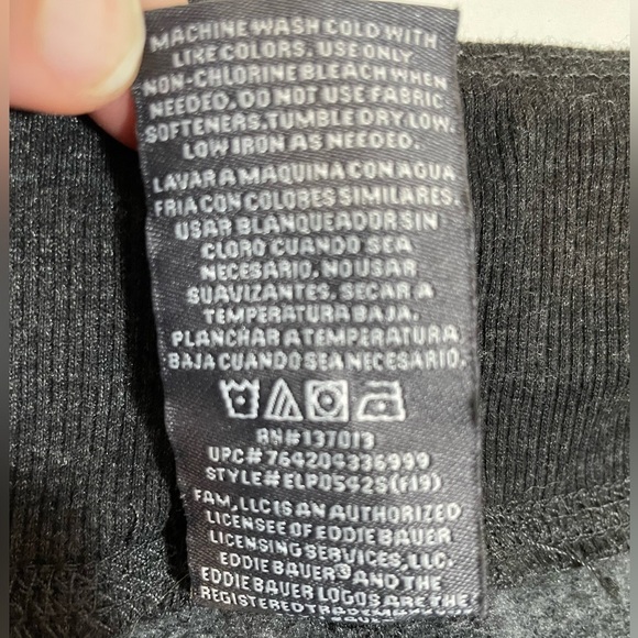 Eddie Bauer Sweatpants Dark Heathered Gray Straight Leg Soft & Comfy Size XXL - Picture 3 of 8